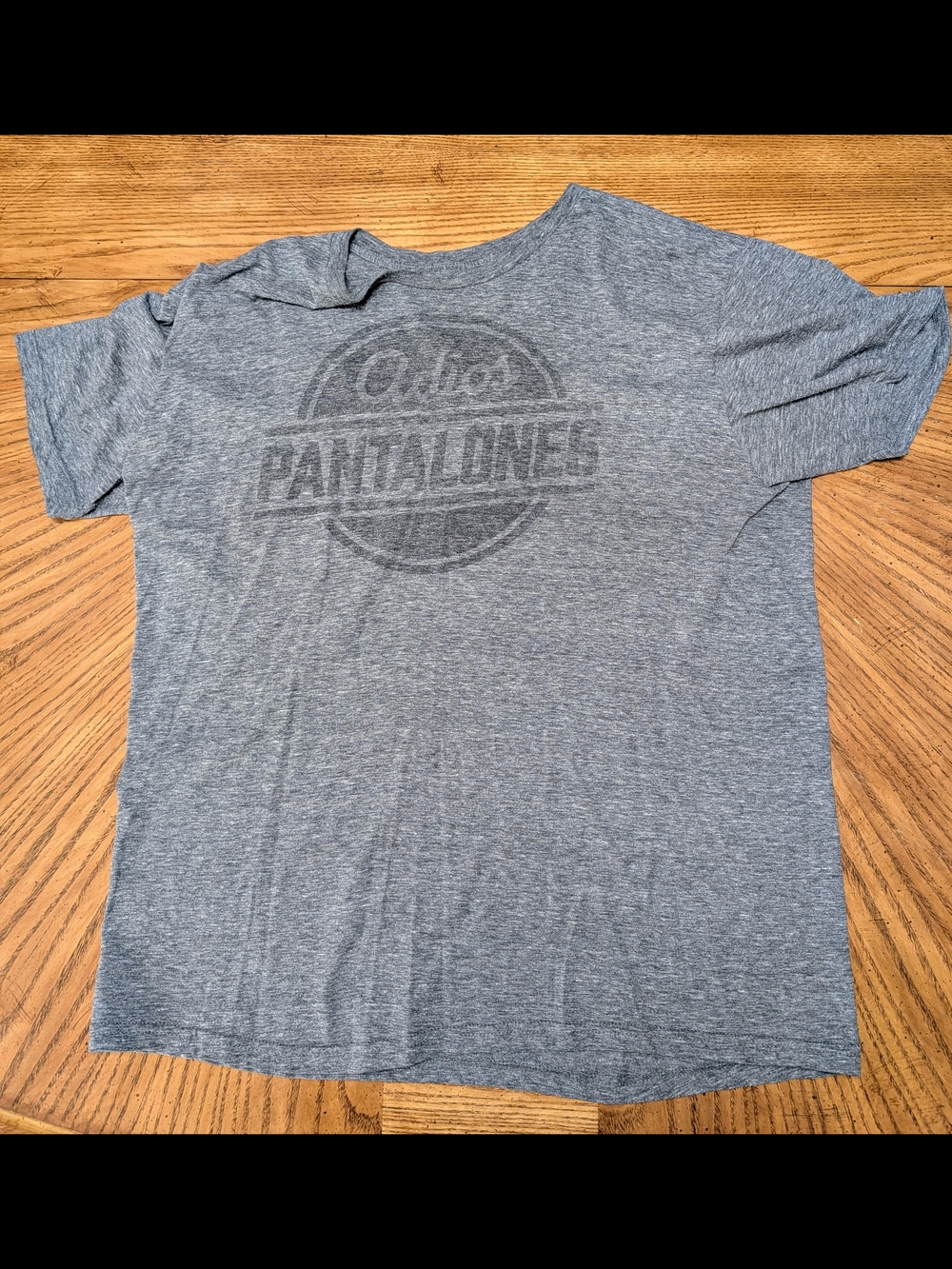 Gray Distressed Men’s Short Sleeve Graphic Tee. theChive. Adios Pantalones
